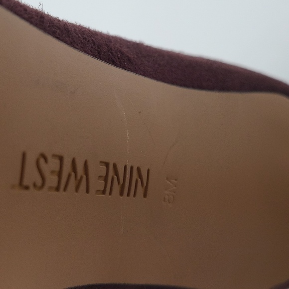 1752- Nine West Tatiana Suede Women's Heel Size 8 Wine Color - Picture 7 of 10